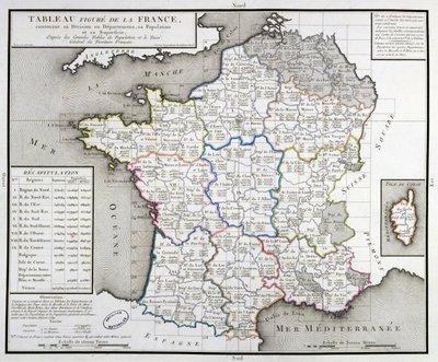 Map of France depicting the departmental divisions, 1798 by DHoudan